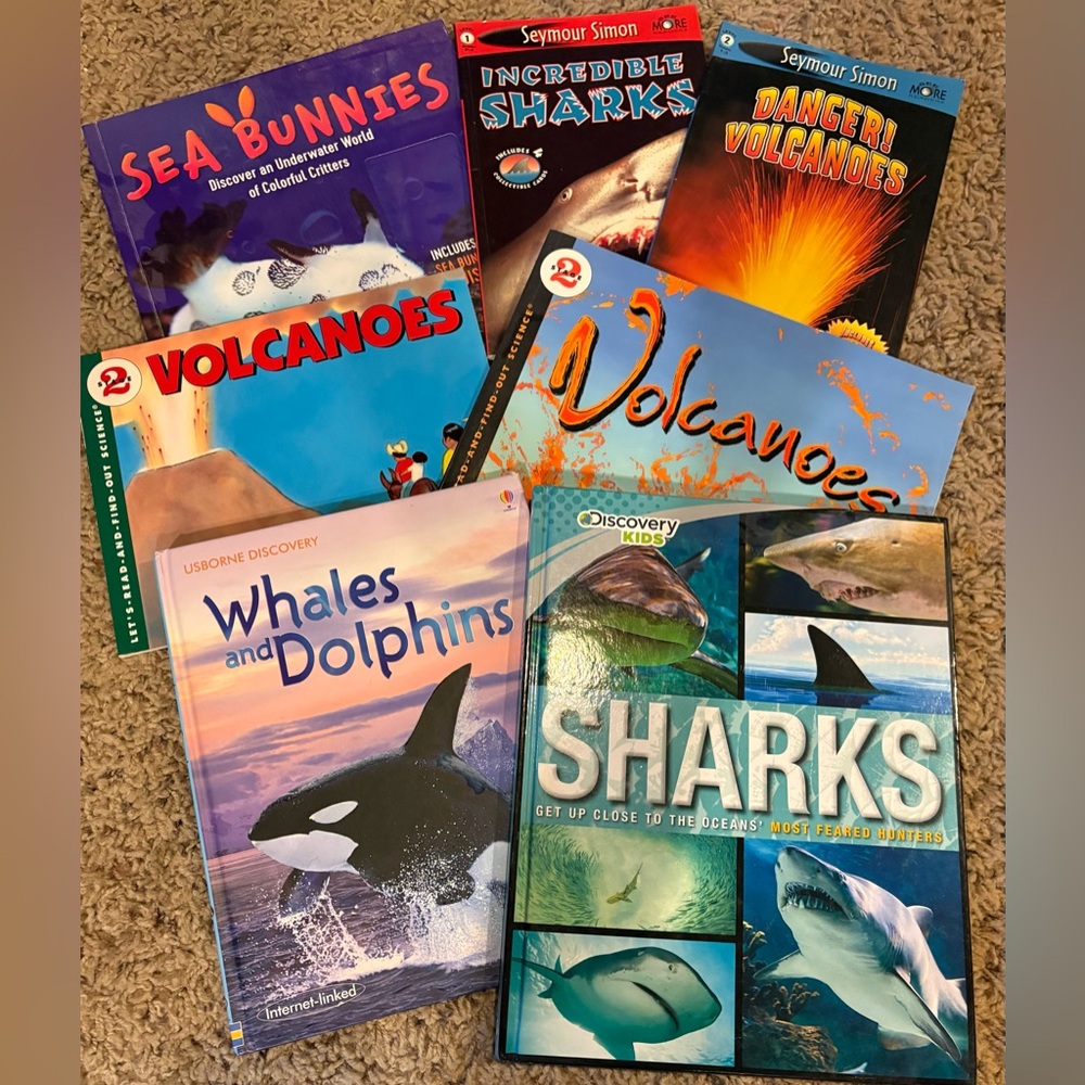 Kids' Non-fiction Sea Creature & Volcano 7 Book Bundle